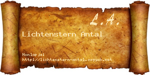 Lichtenstern Antal névjegykártya